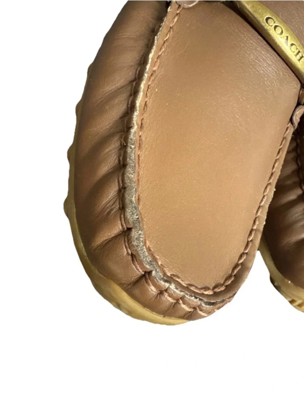 Coach Collapsible Heel Driving Loafers Sz 8D Brown Casual Office / See Photos